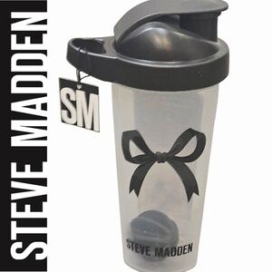 Steve Madden 24oz Bow Logo Shaker Bottle w/Mixer Ball